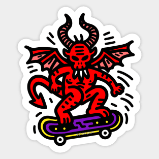 Devil on a skateboard Sticker